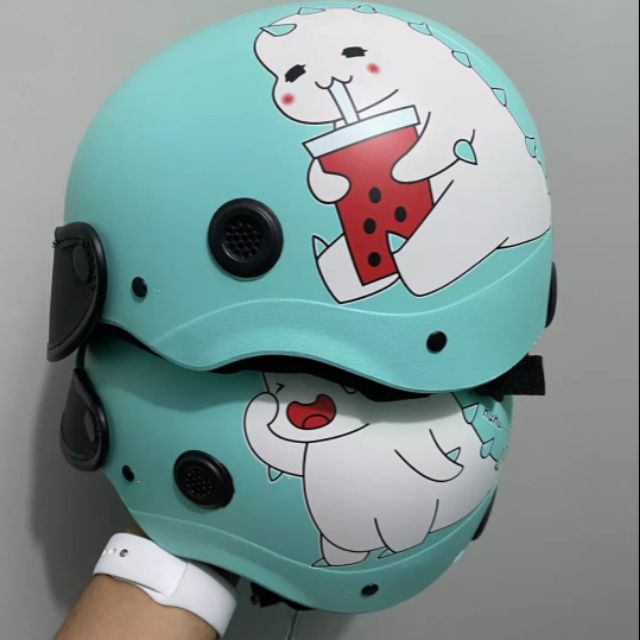 Sales- Nón/Mũ bảohiểmsơn hình khủng long con với 2 lỗ thông hơi cao cấp