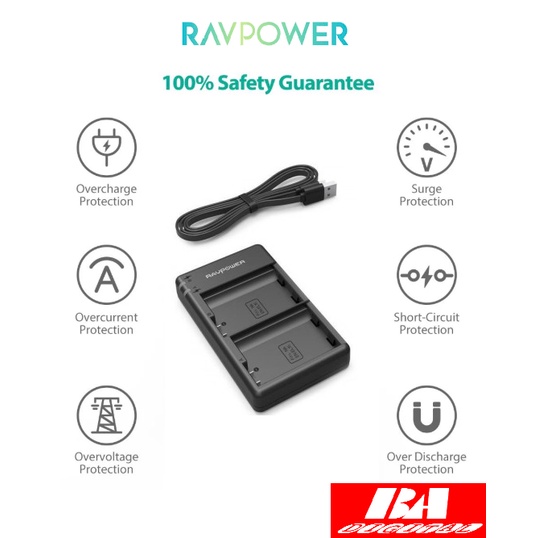 SẠC ĐÔI PIN Fujifilm NP-W126S Ravpower dùng cho máy ảnh Fujifilm FinePix, X-A5, X-H1, X-A10, X100F, 