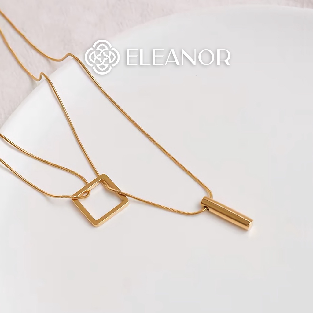 Dây chuyền nữ Eleanor Accessories vòng cổ nữ titan mạ vàng 14K đúp dây basic phụ kiện trang sức cá tính