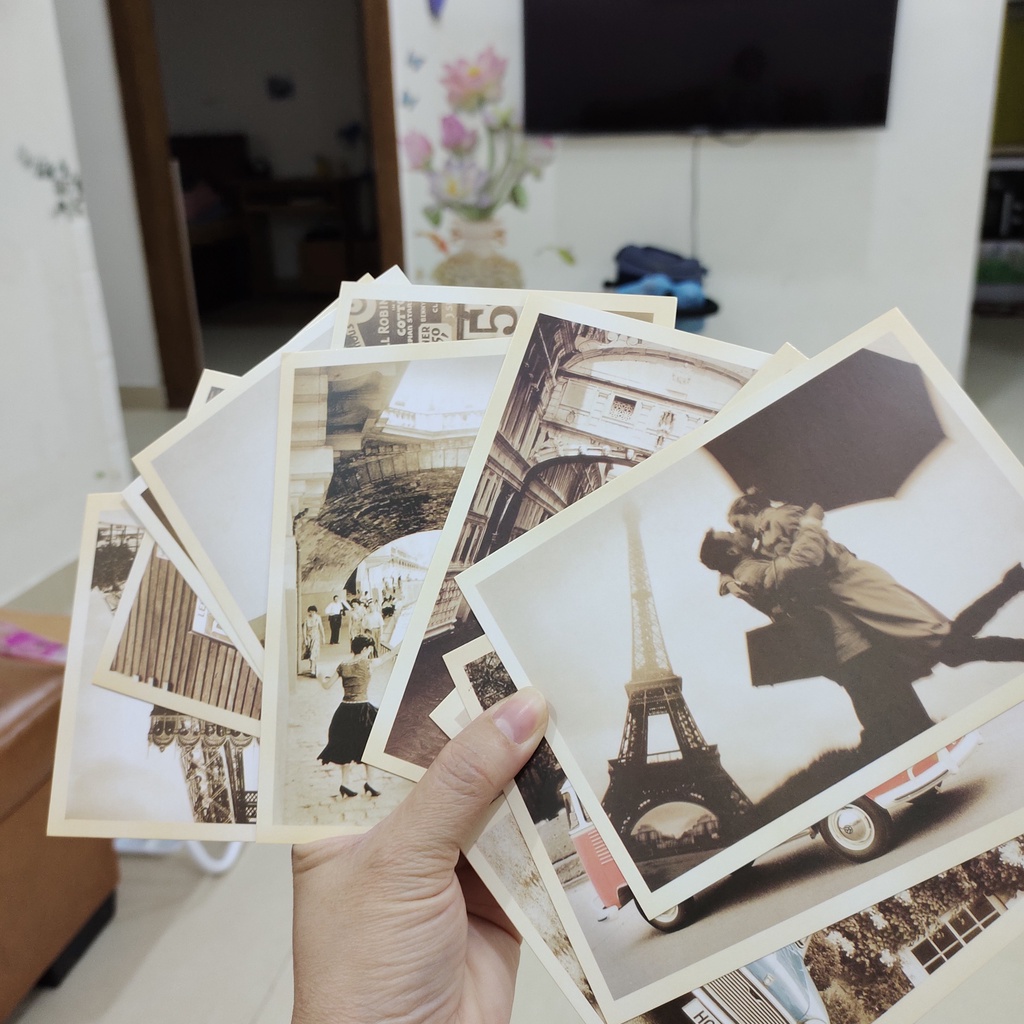 Bộ 32 Tấm Áp Phích Poster Tuỳ Chọn Treo Tường Trang Trí Phong Cách Cổ Điển Châu Âu