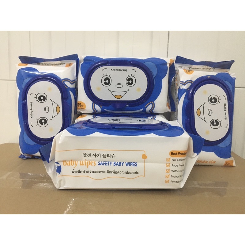 KHĂN ƯỚT BABYWIPES 125 tờ KHÔNG MÙI - MUA 6 GÓI TẶNG 10 CÁI KHẨU TRANG EM BÉ