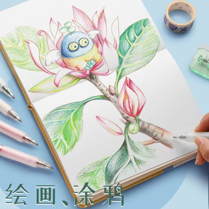 Set 9 Bút Bi Màu Dễ Thương Có Thể Thu Gọn Tiện Dụng