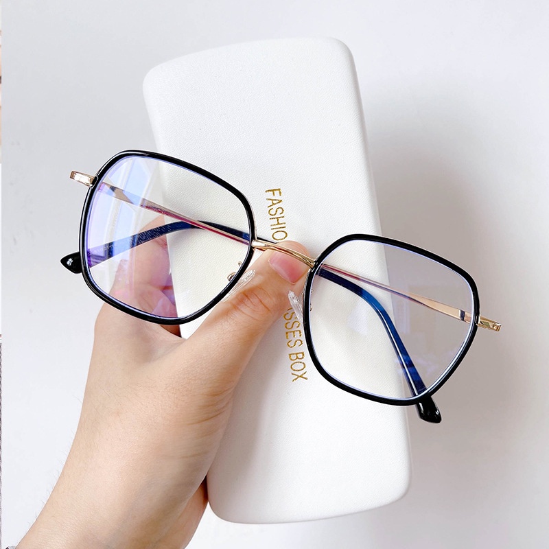 Kính Mát TR90 Gọng Oval Kim Loại Chống Bức Xạ Cho Cả Nam Và Nữ
