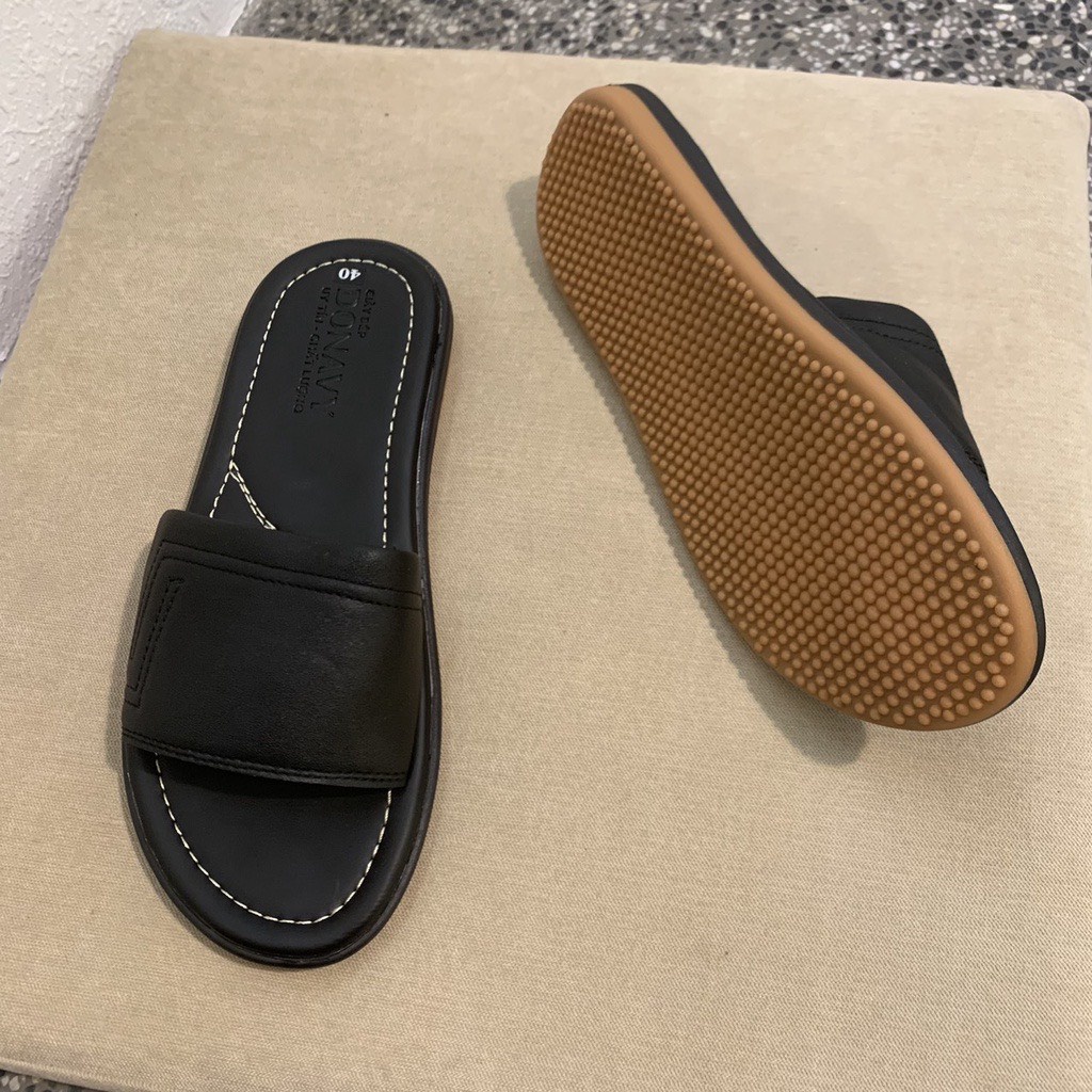 Dép Da Nam Cao Cấp Da Bò Thật 100% Đế Khâu Mặt Đế Lót Da Êm Ái