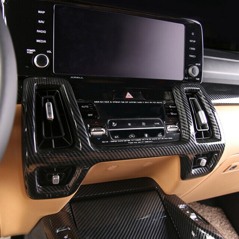 Khung Viền Máy Điều Hòa Xe Hơi Bằng Sợi Carbon Cho Kia Sorento MQ4 2020 2021 2022