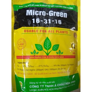 Phân bón tạo mầm hoa cực mạnh Micro Green NPK 16-31-16 - gói 1 Kg