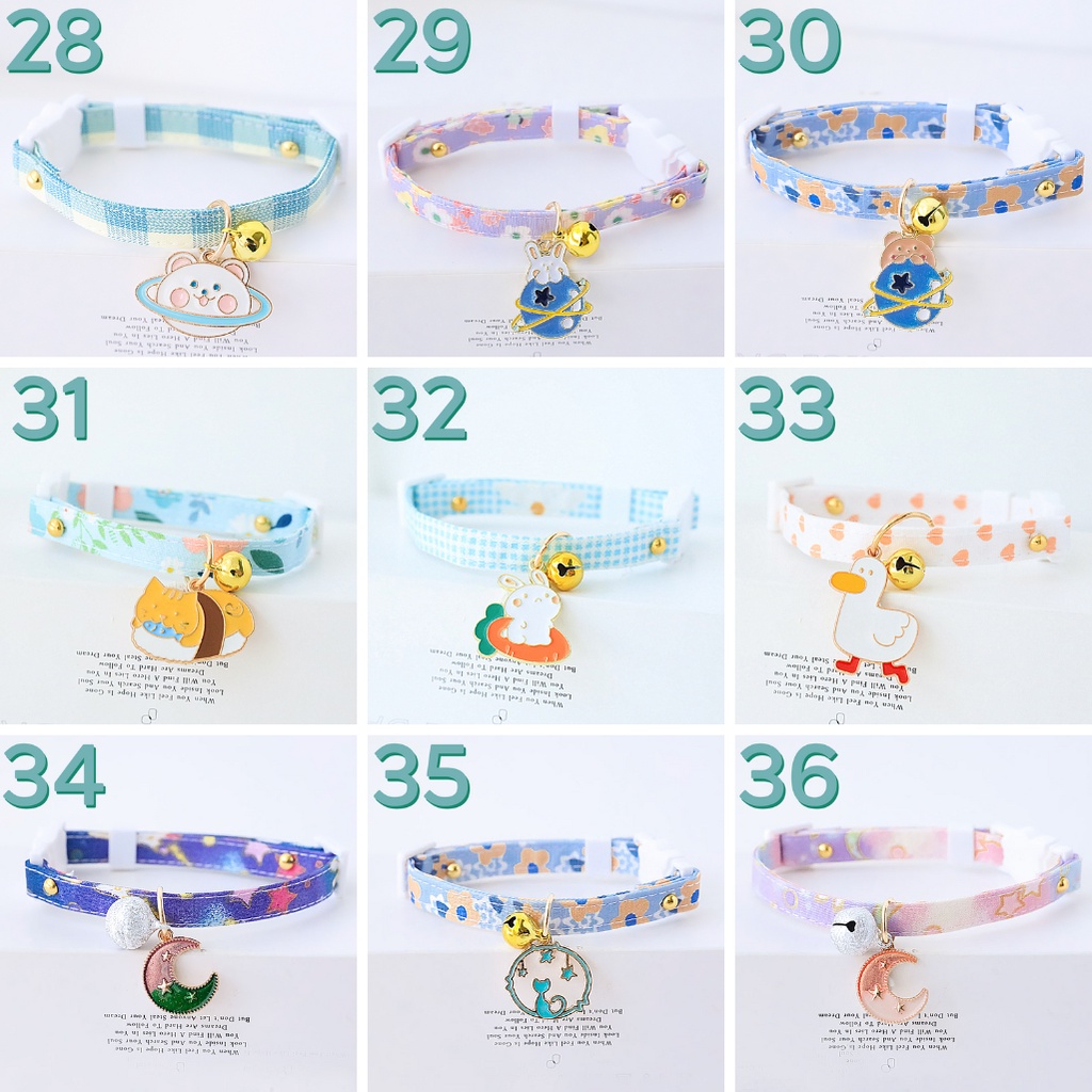 Vòng cổ thú cưng cho chó mèo gắn chuông kèm charm xinh yêu