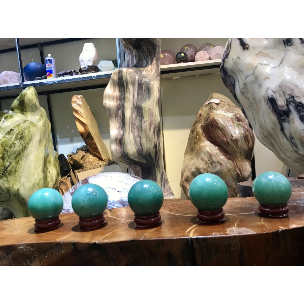 Bi cầu đá Aventurine tư nhiên, đường kính trung bình 3,5 cm | BigBuy360 - bigbuy360.vn