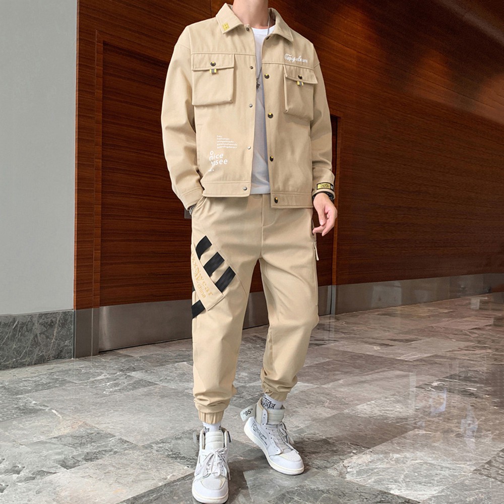 Bộ Quần Áo Thu Đông Nam Áo Khoác Nhẹ Phối Túi Kết Hợp Quần Jogger Bo Gấu Thời Trang ZENKODLMEN SET NAM 90000124C