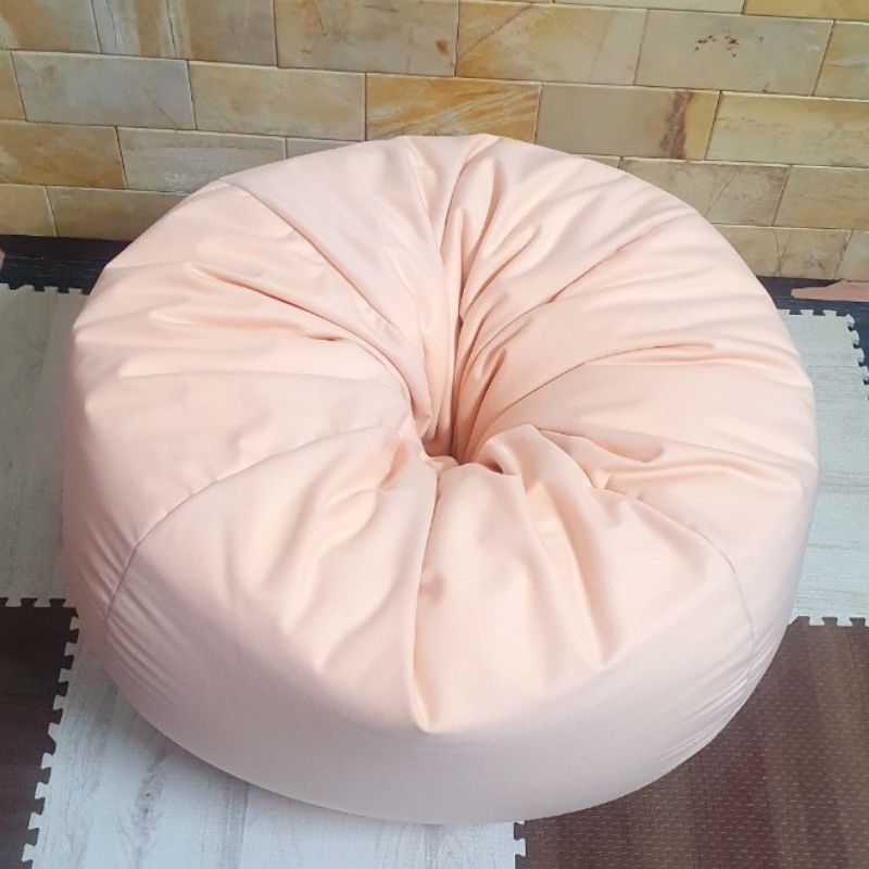 Ghế Lười Hạt Xốp 3ii Home Hình Trái Lê Cao Cấp | Beanbag 3ii Home Size M 80x100cm Màu Cam Nhạt