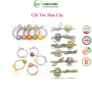 Dây buộc tóc, dây cột tóc, hoa cúc nhiều màu