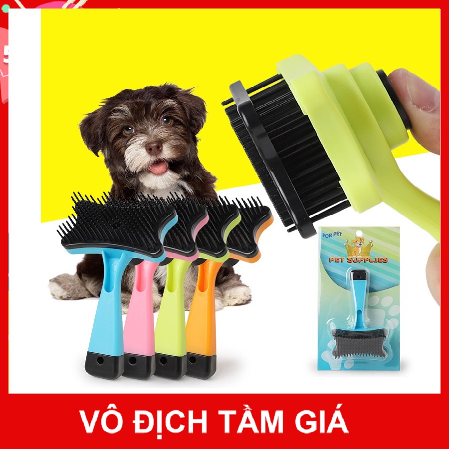 Lược chải lông chó mèo có nút bấm chải lông chó mèo