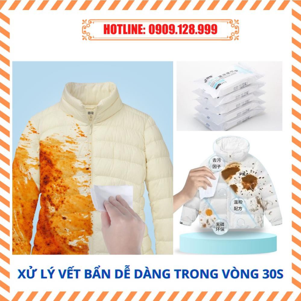 Combo 12 Miếng giặt khô đa năng làm sạch quần áo , giày dép , túi sách tiện mang đi du lịch