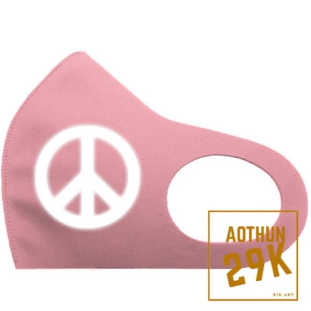 Khẩu trang vải in logo PEACE phản quang flash cực chất