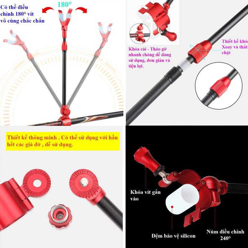 Ngoe Chống Cần Câu Đài, Gác cần Câu cá , câu Đơn Carbon Cao Cấp Siêu Bền LK-8