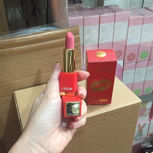 [Ảnh thật] Son sáp levon lên màu siêu đẹp vỏ đỏ