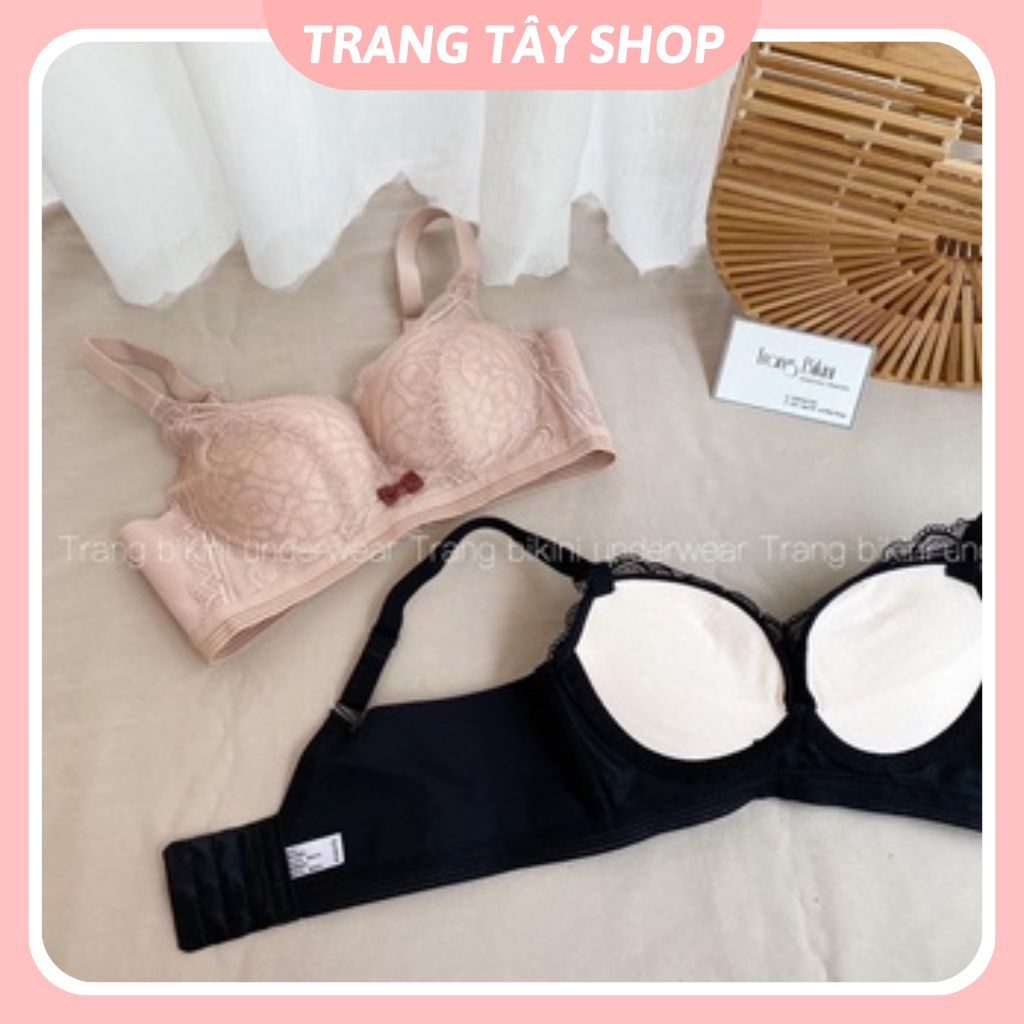 Áo lót nữ ren đệm hơi xuất thiết kế không gọng đệm dày nâng ngực