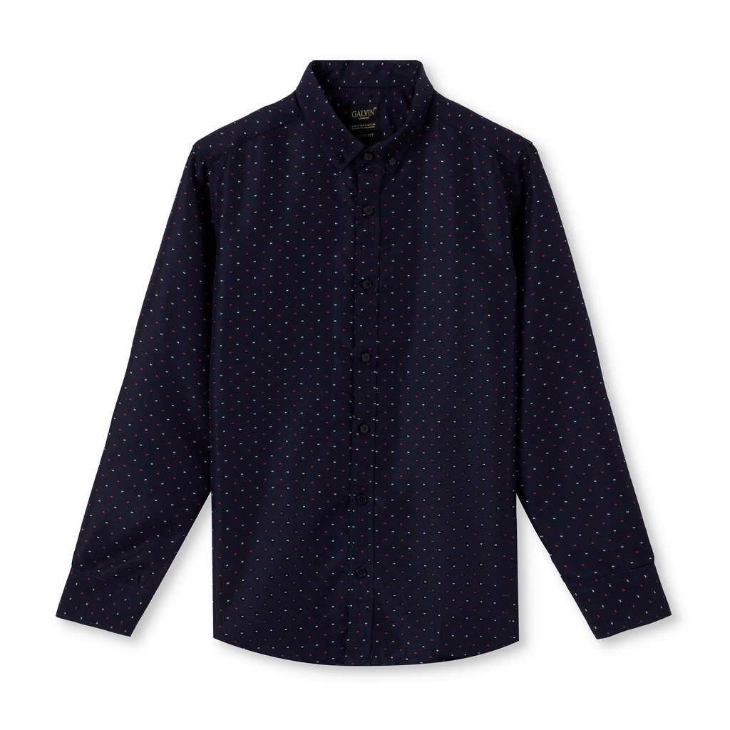 Áo sơ mi nam Galvin họa tiết dài tay chất cotton co giãn form ôm SMGV137 - Leo Vatino