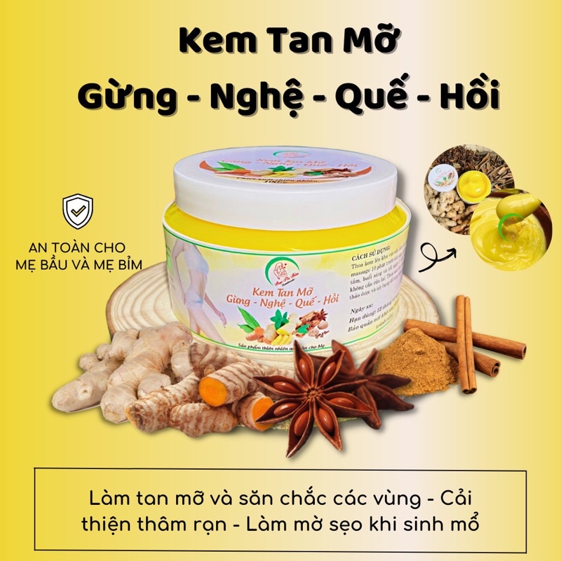 KEM TAN MỠ GỪNG - NGHỆ - QUẾ - HỒI (HANDMADE)