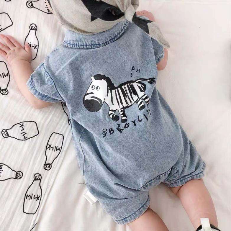 Body Bò mềm cho bé trai hoạ tiết ngựa vằn