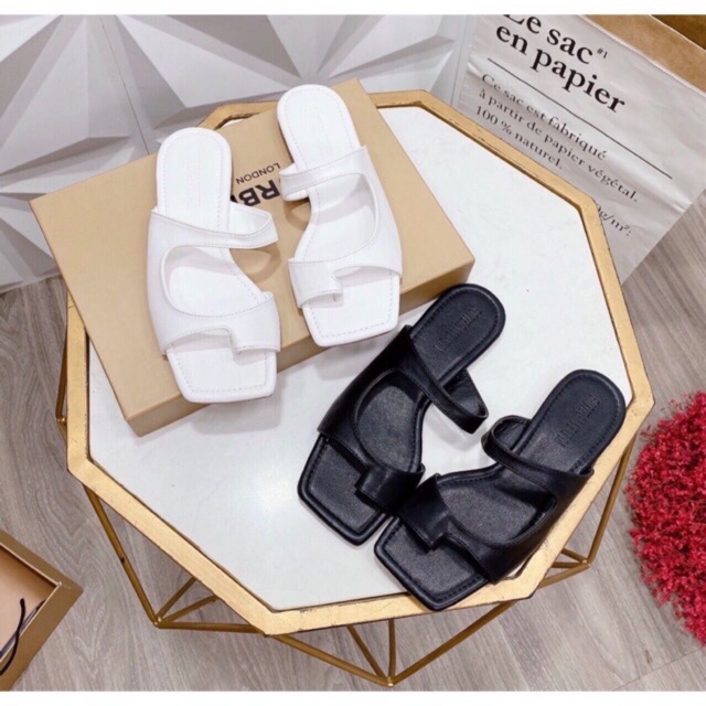 Dép xỏ quai cắt C da mềm ( hàng đẹp )
