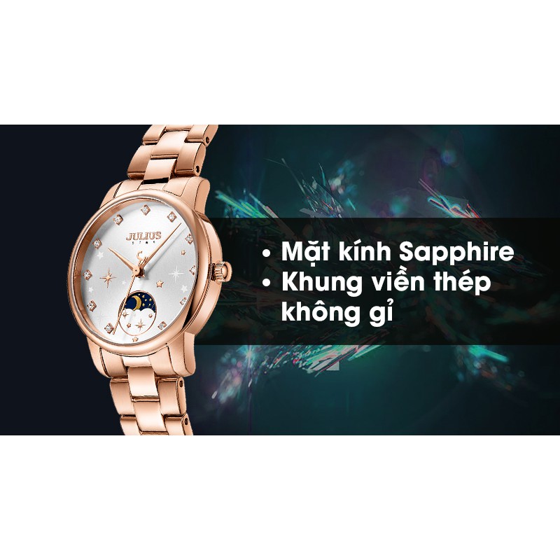 Đồng Hồ Nữ JS-029B Kính Sapphire Julius Star Hàn Quốc (Đồng)