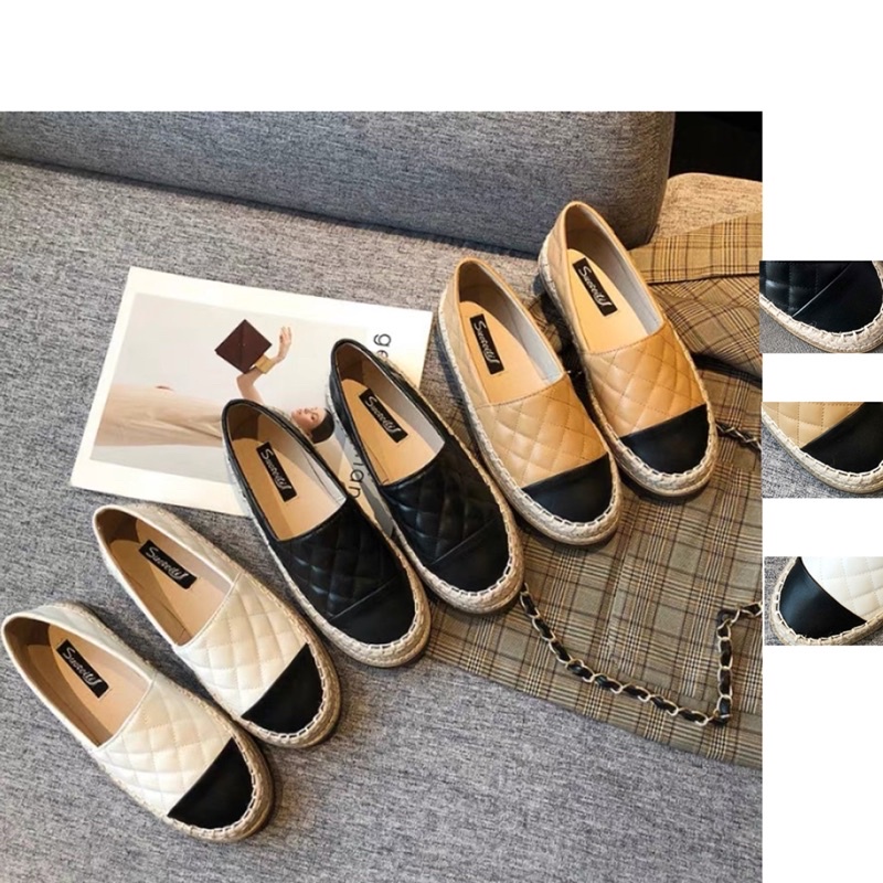 Giày lười đế cói 3cm