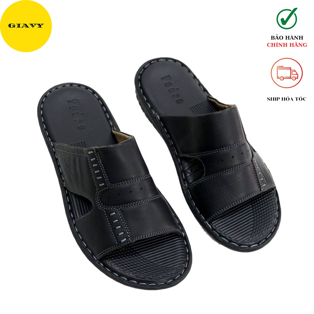 Dép nam quai da, dép nam trung niên, đế dúc L0018 - GIÀY GIAVY