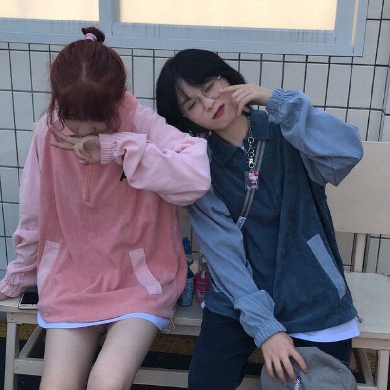 [Hàng order] Áo nỉ da cá mỏng nữ thêu chữ A bo zip cá tính (ảnh thật) | BigBuy360 - bigbuy360.vn