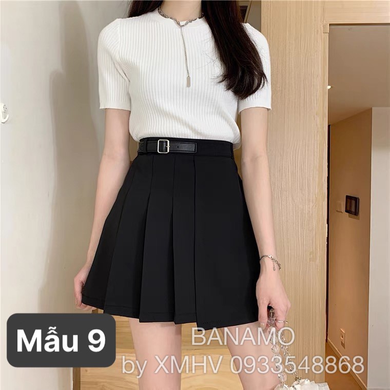 Chân váy chữ A cạp cao nữ có quần trong chân váy nữ chất tuyết mưa cao cấp nhiều mẫu Banamo Fashion 53