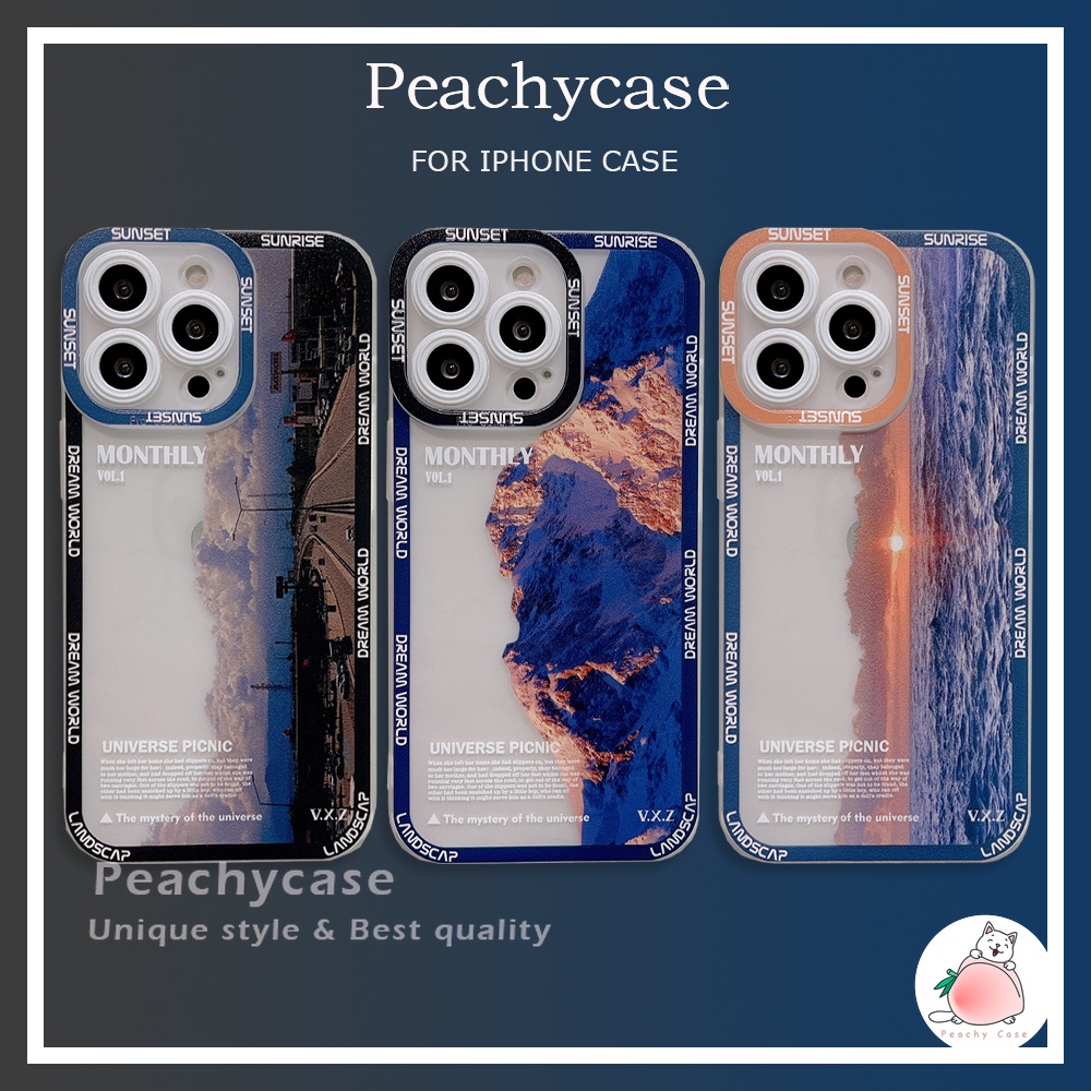 Ốp Điện Thoại TPU Mềm Bo Viền Họa Tiết Núi Phú Sĩ Cho iPhone 13 12 Pro Max 11 Xr Xs Max X 7 8 Plus X