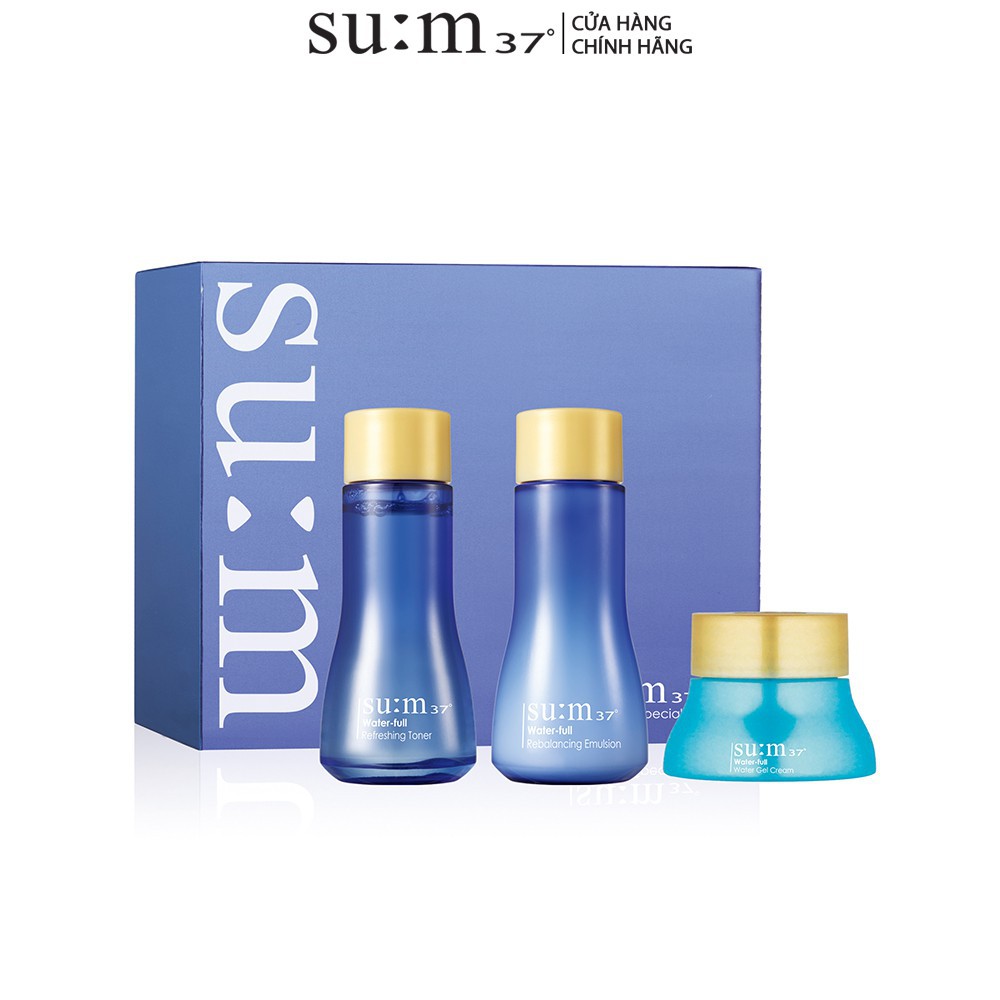 [HB Gift] Bộ cấp ẩm dưỡng da căng mượt Su:m37 Water-full 3pcs Kit 50ml Gimmick