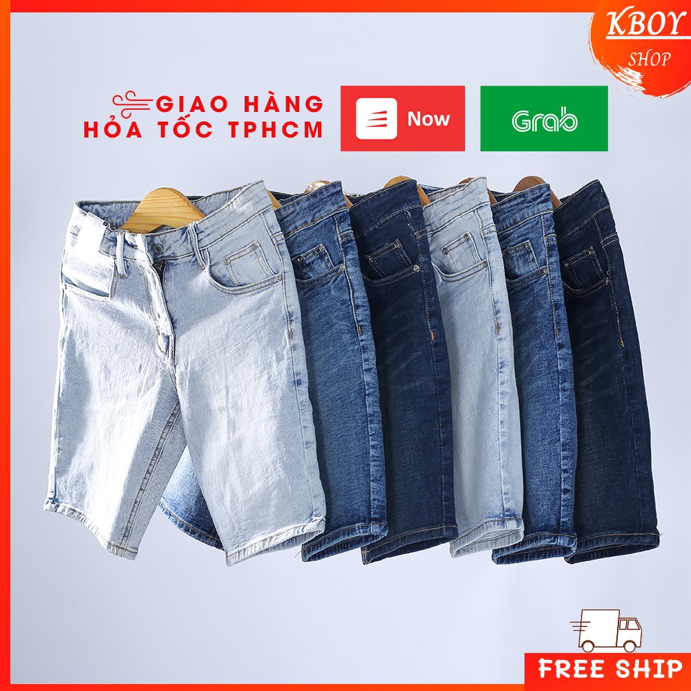 Quần Short Nam Vải Jean Cao Cấp, Form Slimfit Đẹp Dễ Phối Đồ Phong Cách Cá Tính - QN08