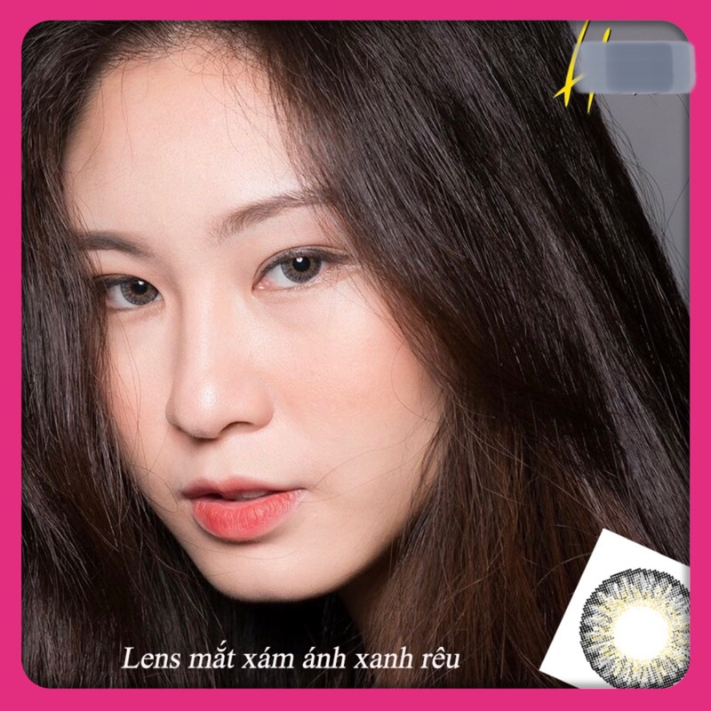 giá 1cặp lens xám xanh có LỆCH ĐỘ sẵn 0-8 độ kính áp tròng cận xám tây chính hãng hàn quốc c3001 gray