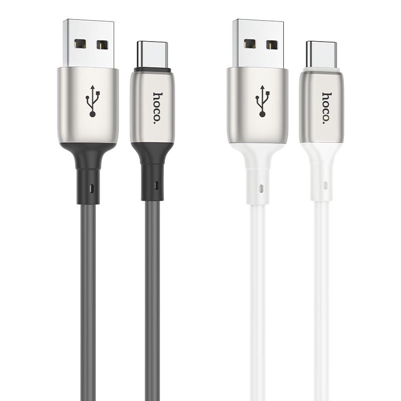Dây sạc Hoco X66 Howdy USB to Type-C, đầu nối hợp kim kẽm, bện TPE mờ, dòng điện lên đến 3A dài 1M