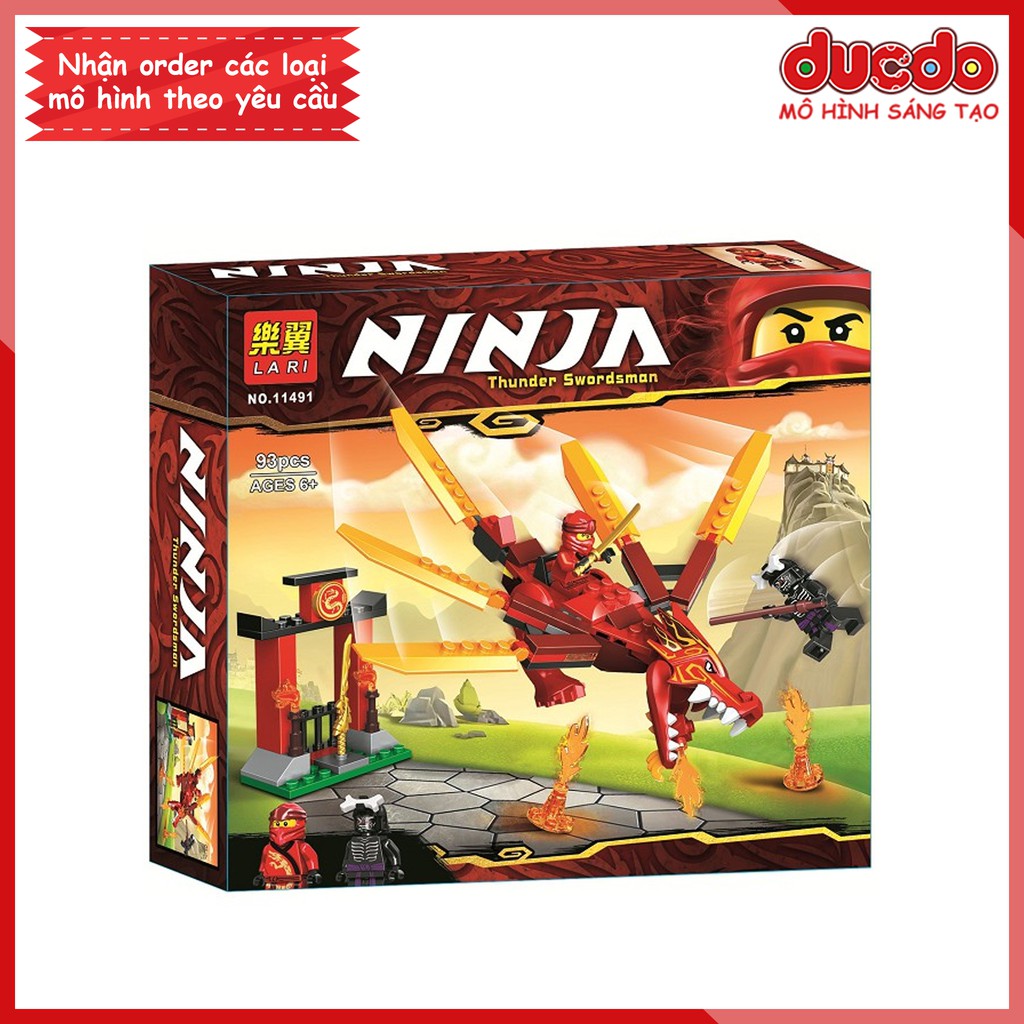 LARI 11491 Lắp ghép Ninjago Rồng lửa của Kai - Đồ chơi Xếp hình Mô hình Ninja 71701 Bela