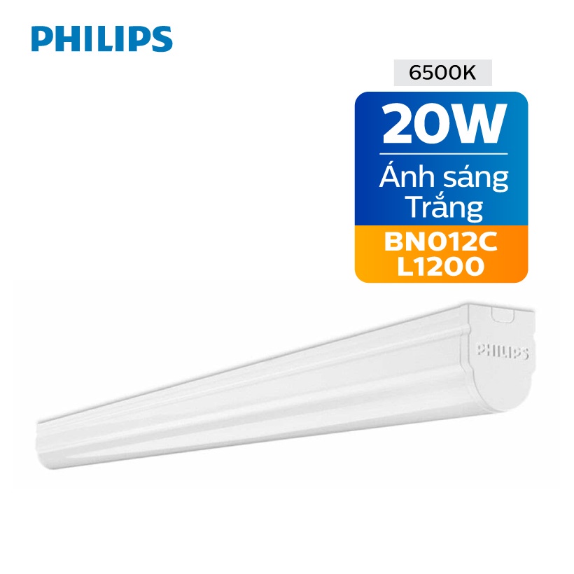 Bộ máng đèn tường Philips LED BN012C T8 20W  - Kích thước 1.2m - Ánh sáng trắng / trung tính / vàng