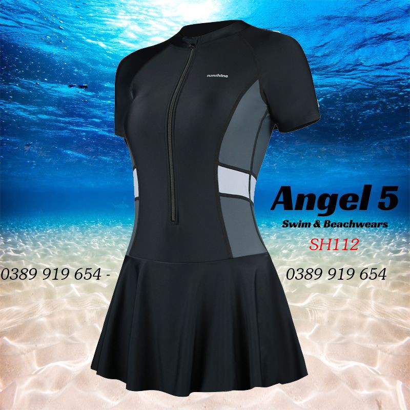 Đồ bơi nữ liền thân tay ngắn SH112 | BigBuy360 - bigbuy360.vn