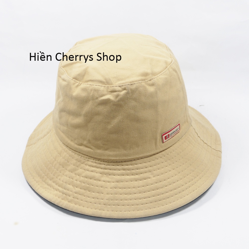 Nón bucket 2 mặt thêu mặt da in chữ Fashion sành điệu thích hợp cho mọi người
