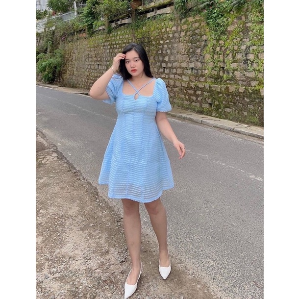 ĐẦM VOAN CỔ VUÔNG ROSE BIGSIZE