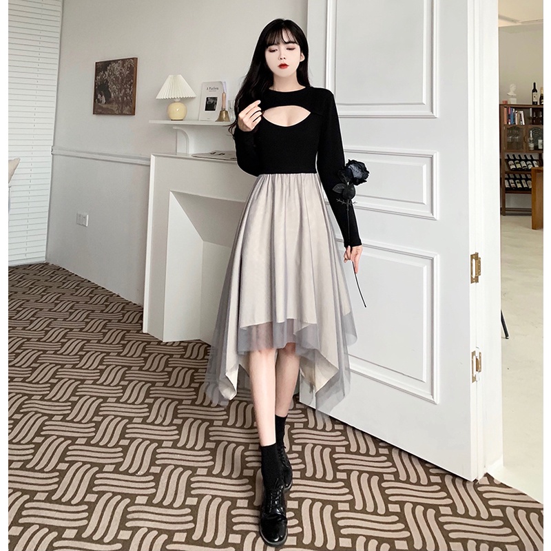 Đầm Phối Lưới Thời Trang Quyến Rũ Cho Nữ