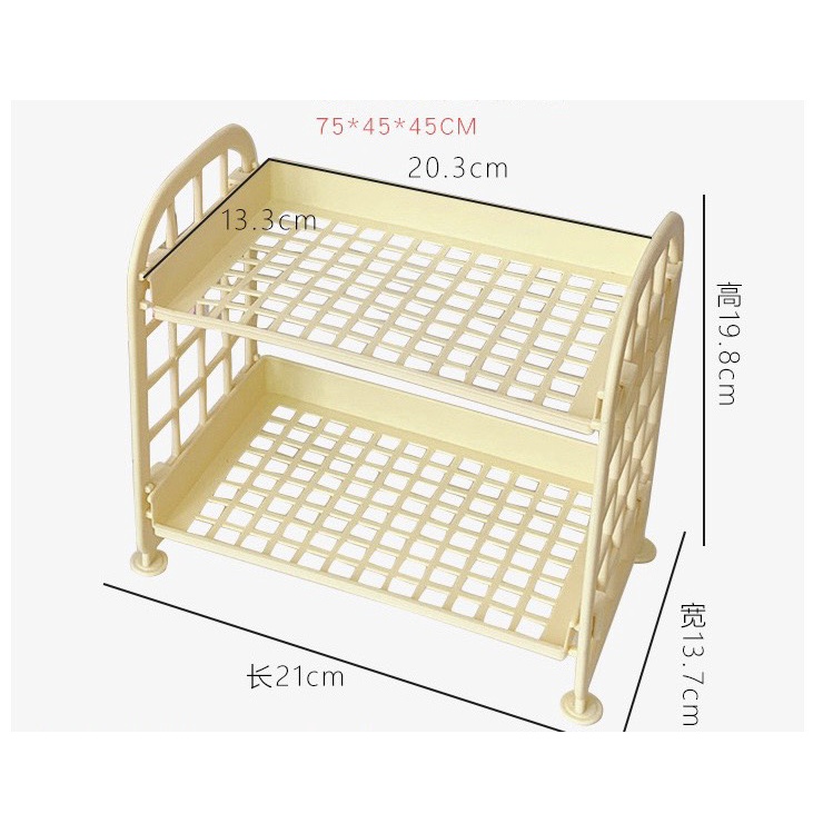 Kệ Nhựa Mini 2 tầng màu đơn sắc cao cấp lắp ráp dễ - Nhiều kiểu dáng