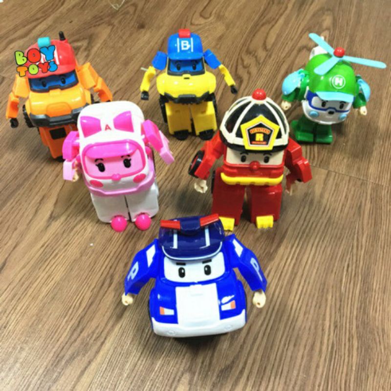 Bộ 6 Xe Ôtô Biệt Đội Poli Robocar Biến Hình