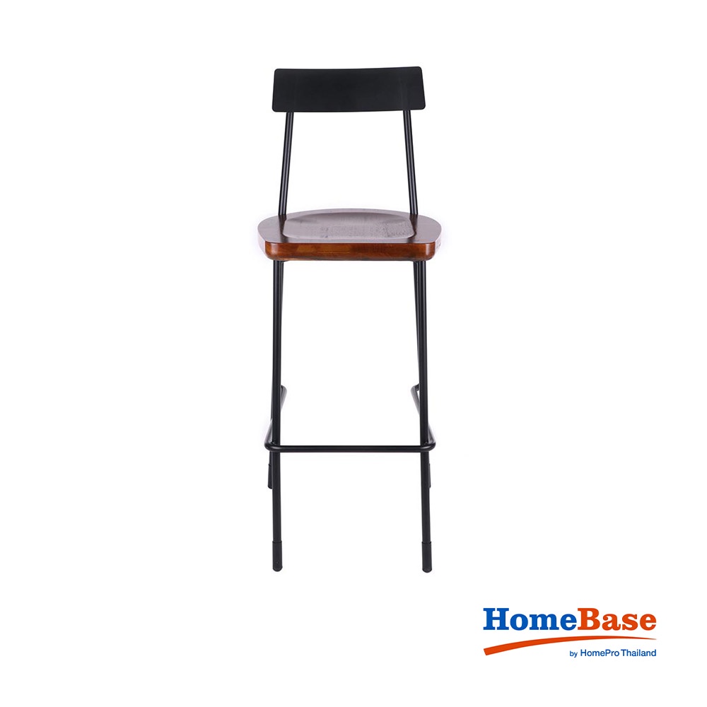 HomeBase FURDINI Ghế quầy bar bằng gỗ tự nhiên AWAKE W41,5xH107,5xD46x5cm màu gỗ óc chó