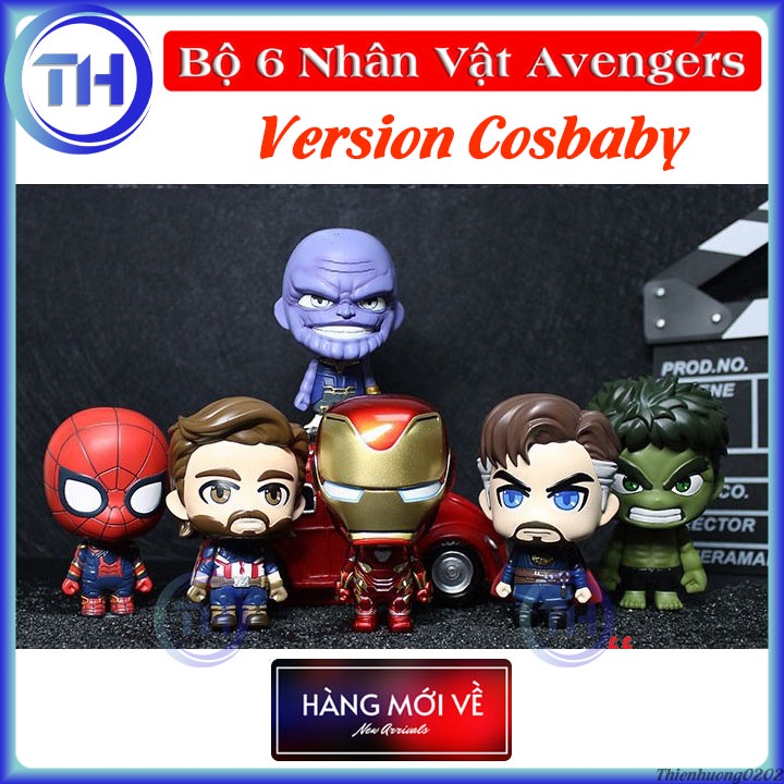 [6 Nhân Vật ] Bộ mô hình đồ chơi 6 nhân vật siêu anh hùng Avengers CosBaby Siêu Đẹp