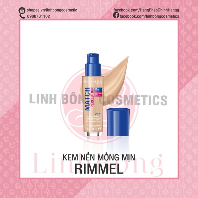 KEM NỀN RIMMEL MATCH LỚP NỀN HOÀN HẢO CHO MỌI ÁNH NHÌN