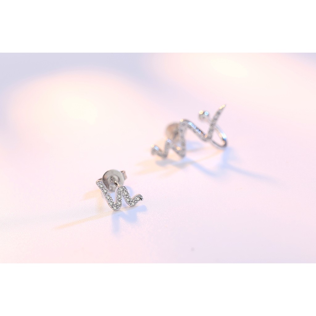 Bông tai bạc Kiểu dáng sóng lượn Dành Cho Nữ ANTA Jewelry - ATJ7074