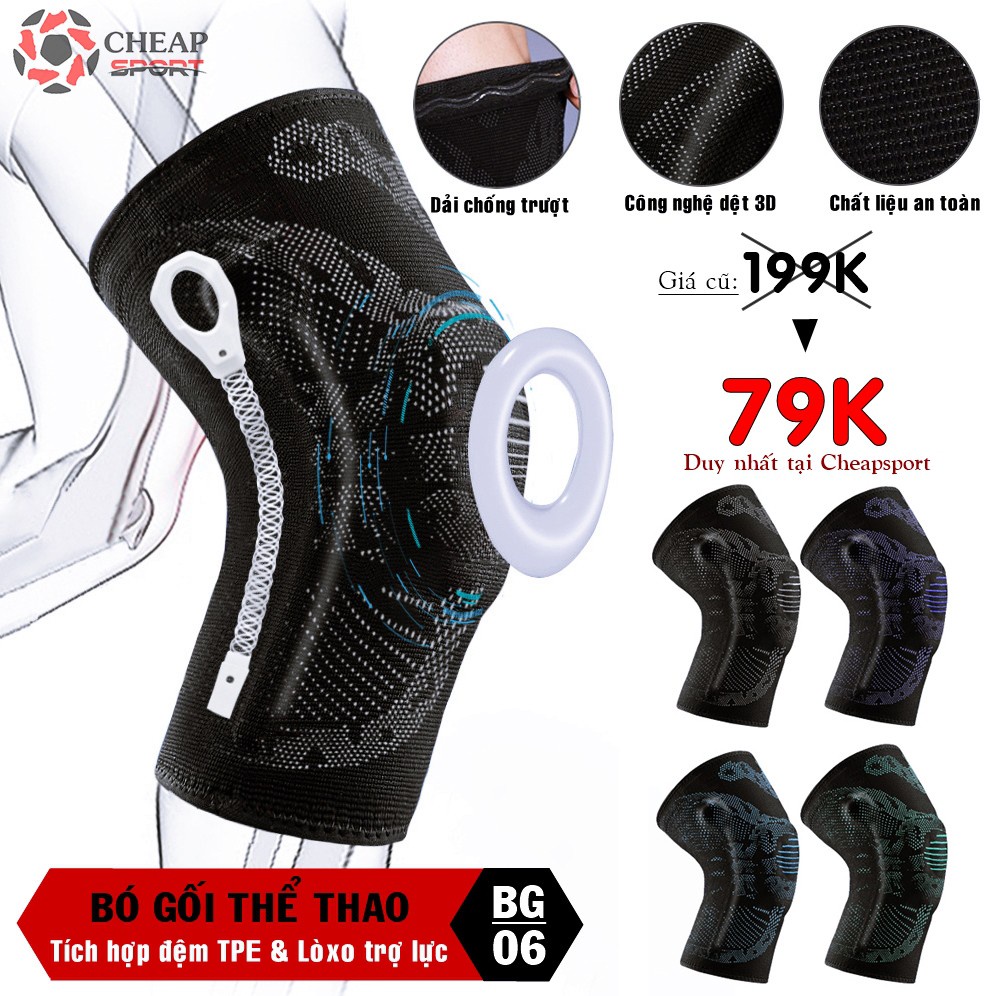 Bó Gối Thể Thao Cao Cấp BG/06 Bảo Vệ Khớp Đầu Gối Khi Chơi Bóng Chuyền Bóng Đá Cầu Lông Chạy Bộ Tập Gym Bóng Rổ - HÀNG M