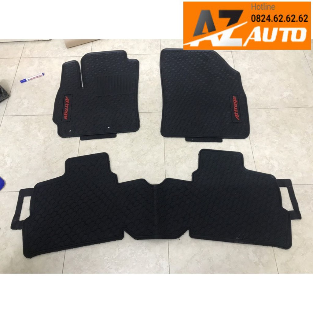 Thảm sàn, lót sàn cao su 3D cho # Attrage 2016-2022 (Mẫu tổ ong cao cấp)