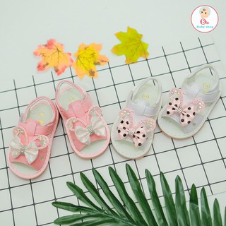 Giày Saldal Tập Đi Đính Nơ Cho Bé Gái